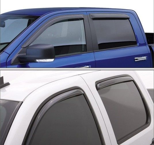 DNA Motoring WVS-003 For 1992 to 2000 Chevy / GMC C / K -Series 4pcs Window Vent Visor Deflector Rain Guard (Dark Smoke)