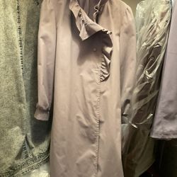 Purple Knee Length Raincoat