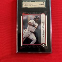 Barry Bonds - Autographed Bowman #34 1999 - BARRY BONDS SIGNED 1999 BOWMAN BASEBALL CARD #34