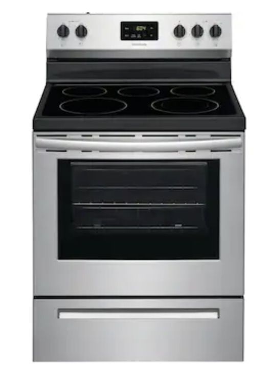 Frigidaire  30-in Smooth Surface 5 Elements 5.3-cu ft Freestanding Electric Range (Easycare Stainless Steel) Item #1354361 Model #FCRE305LAF