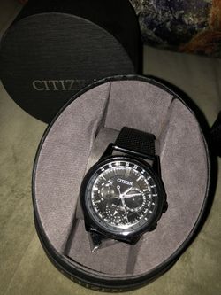  Citizen Calendrier Eco-Drive Black Stainless Steel Band Men's Watch