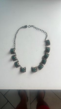 Vintage Sterling 925. Necklace With Stones