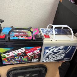 power batteries available for car-audio systems 🔋 DS18 and XS Power models in stock. Great for supporting powerful amplifiers and reducing voltage dr