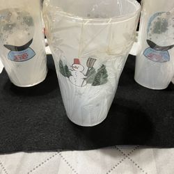 4 Vintage 1960s Pepsi Glasses 