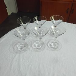 Bormioli Rocco Crystal Martini Glasses.  Like New All For 
