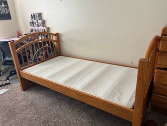 Twin size bed with mattress