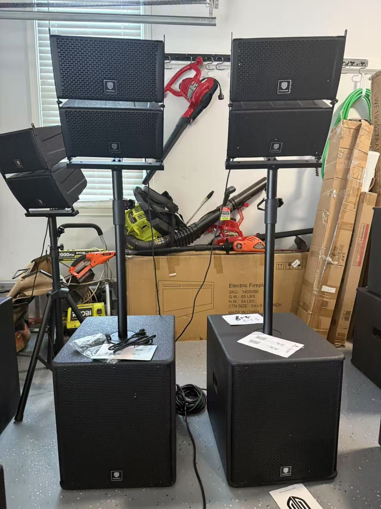 Bluetooth PRORECK Club 6000 15-inch 6000W P.M.P.O Stereo PA Speaker System Combo Set