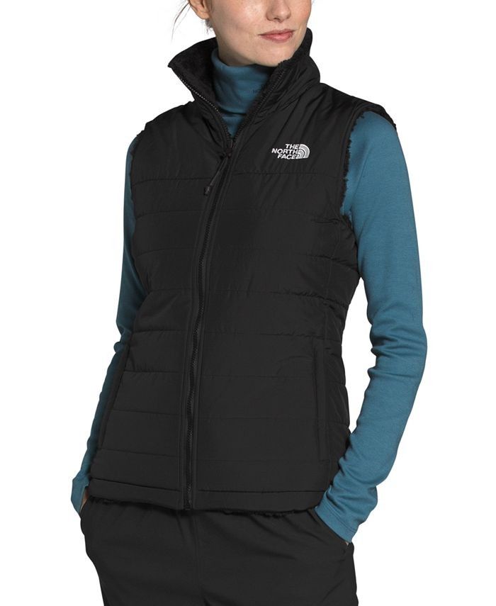 New Tags Women The North Face Mossbud Black Reversable Vest M Med