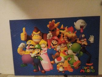 Large  Nintedo Super Mario /Donkey Kong  print  3 ft w x 2 ft h