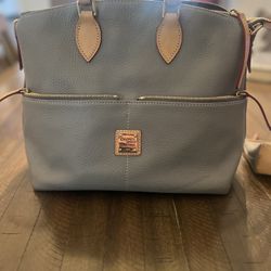 Dooney & Bourke Dillen Double Pocket Satchel & Matching Slim Wallet Set - Grey Pebbled Leather  