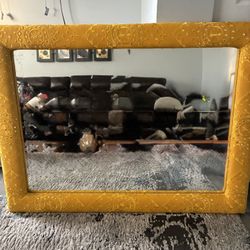 Large Heavy duty vintage fabric Mirror