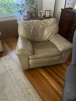 Wide Leather Armchair