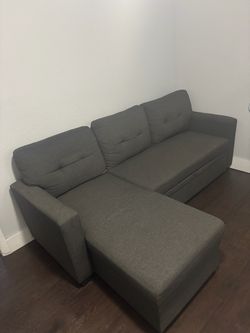 Gray Fabric Sectional Sofa/Bed