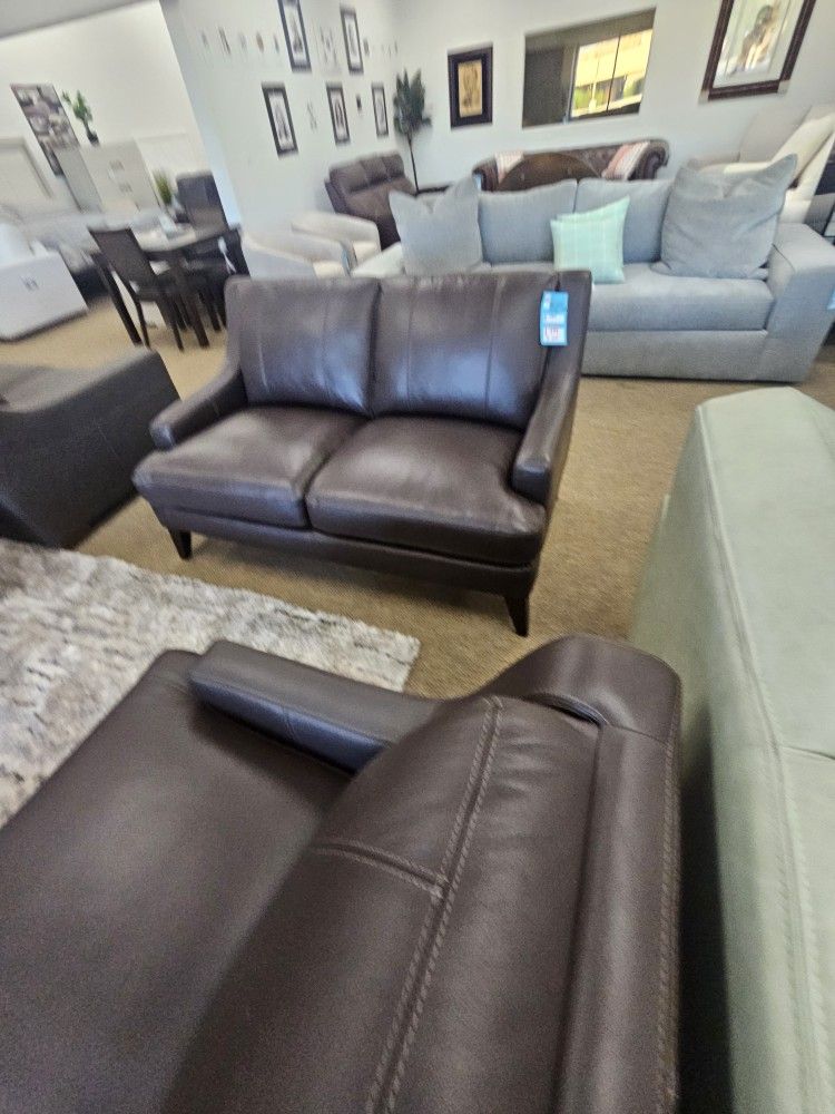 100% Real Leather Sofa-Collyn 