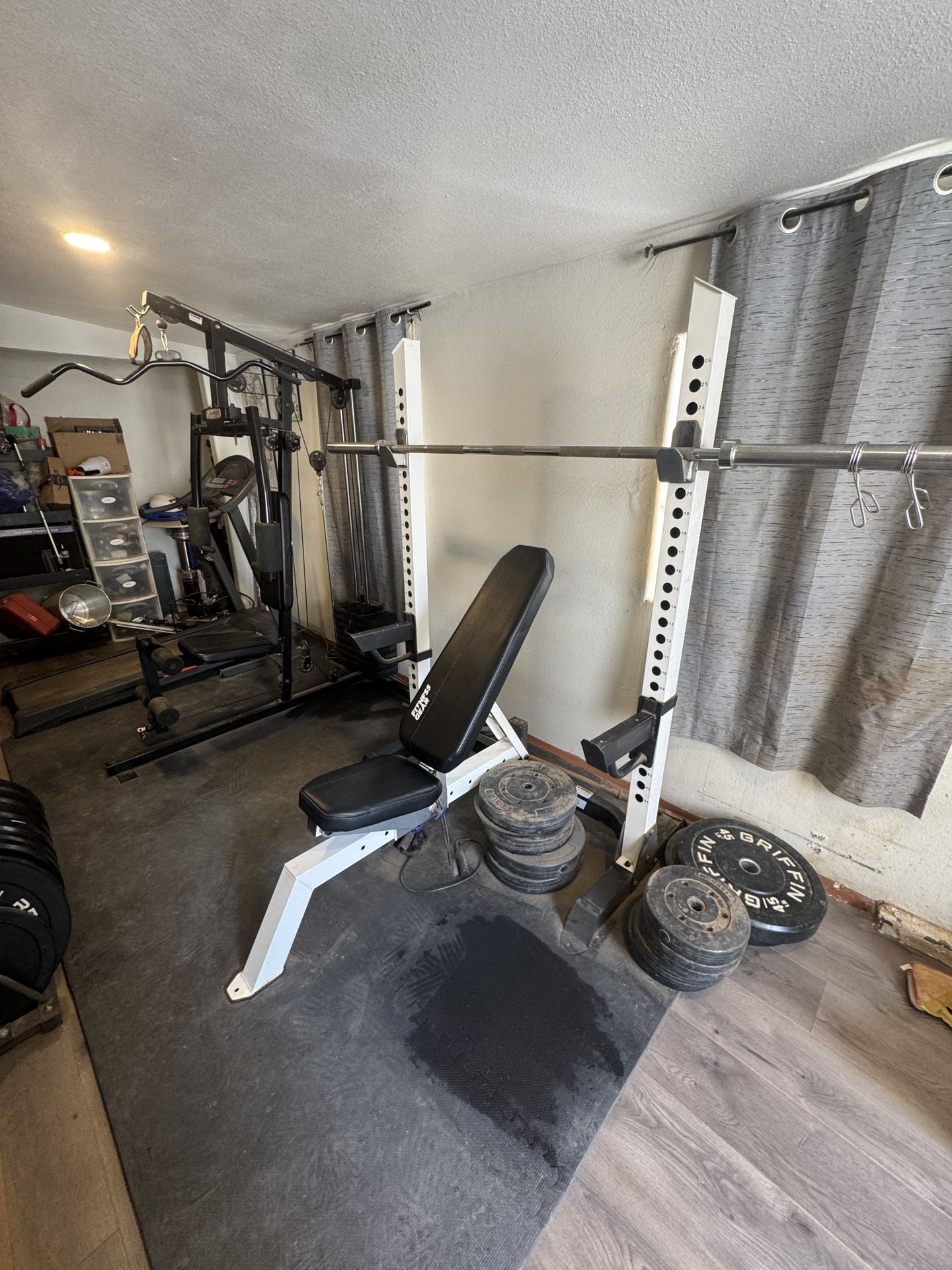 Bench With Weights And Bar