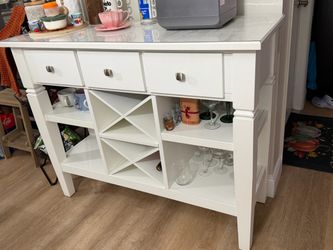 White Sideboard Buffet Table with Wine Rack