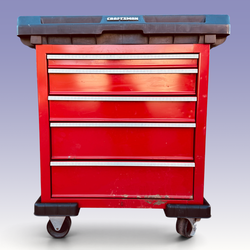 Vintage Craftsman 5-Drawer Rolling Tool Cabinet Red 26.5" Chest