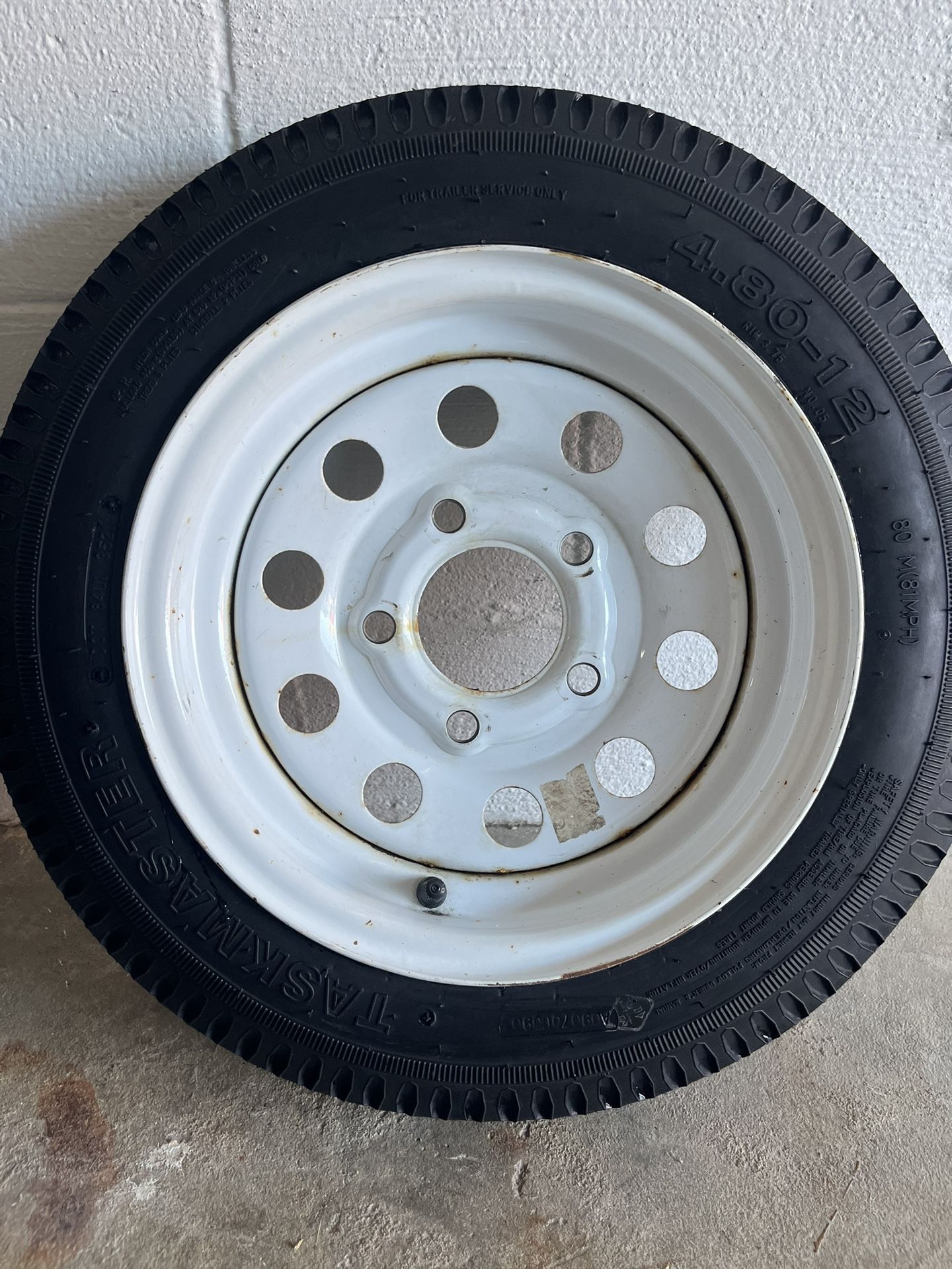 Utility Trailer 4.80-12 (5 Stud) Wheel & New Tire