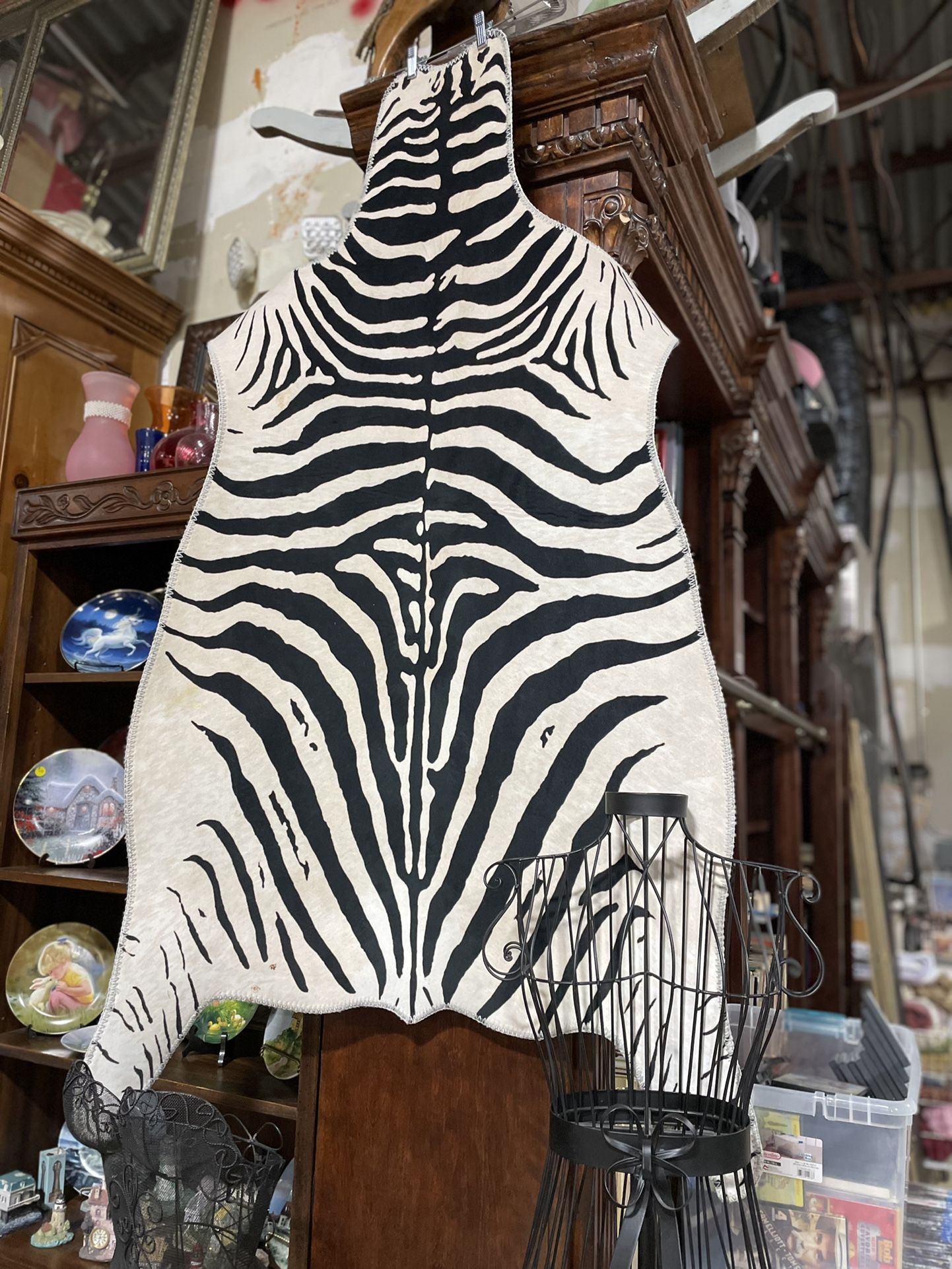 Faux Zebra Rug 