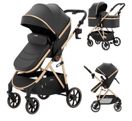 Brand new 3 in 1 Baby Stroller, Convertible Newborn Stroller with Reversible Seat, Adjustable Backrest, EVA Wheels, Large Storage Basket, Compact Fold
