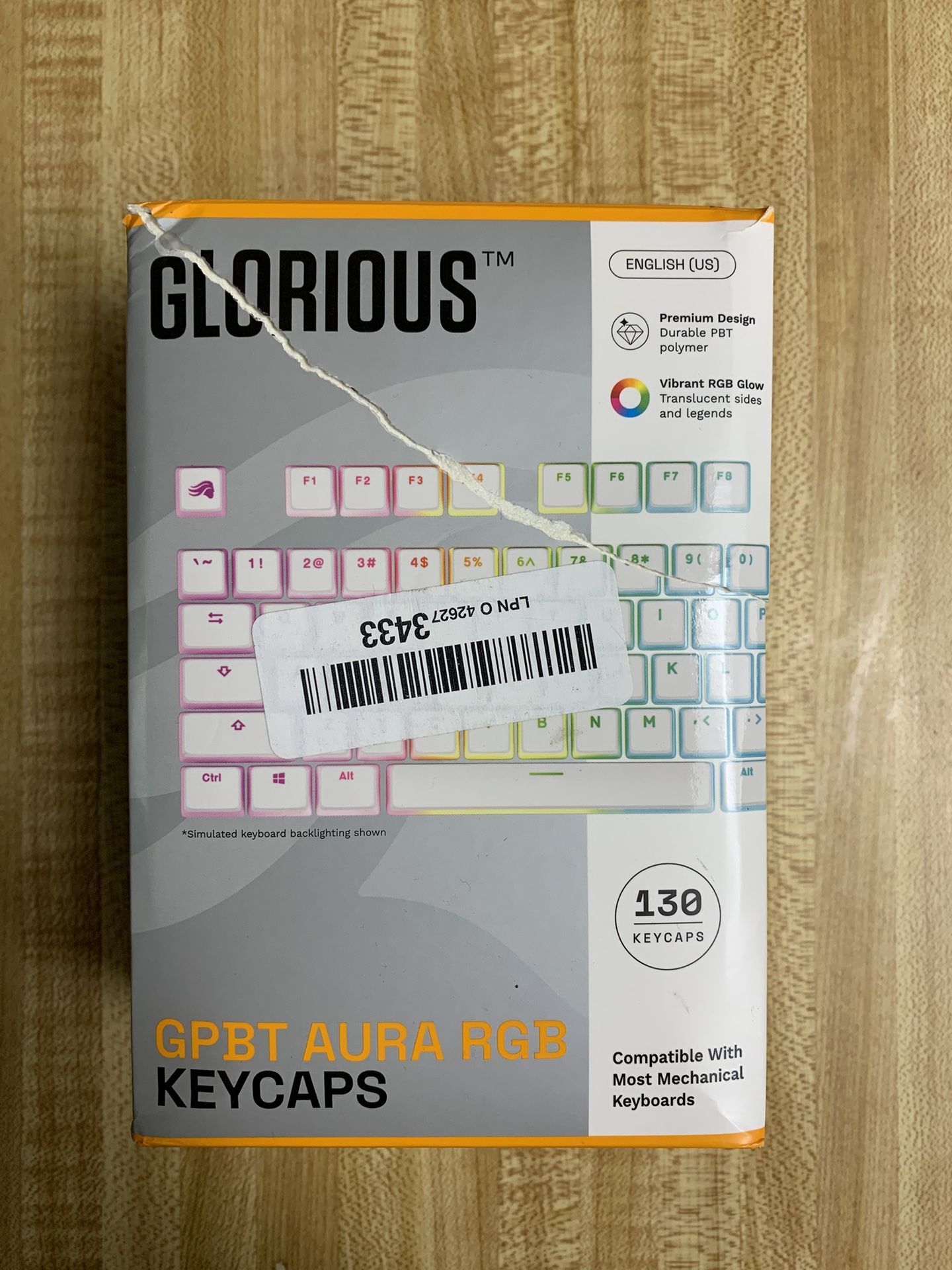Glorious Gaming GPBT Aura RGB White Keycaps