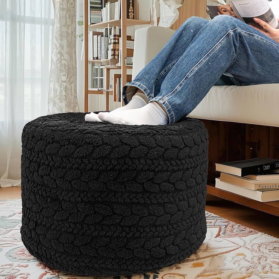 Round Pouf Ottoman Boho