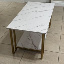 Modern Marble And Gold Coffee Table 