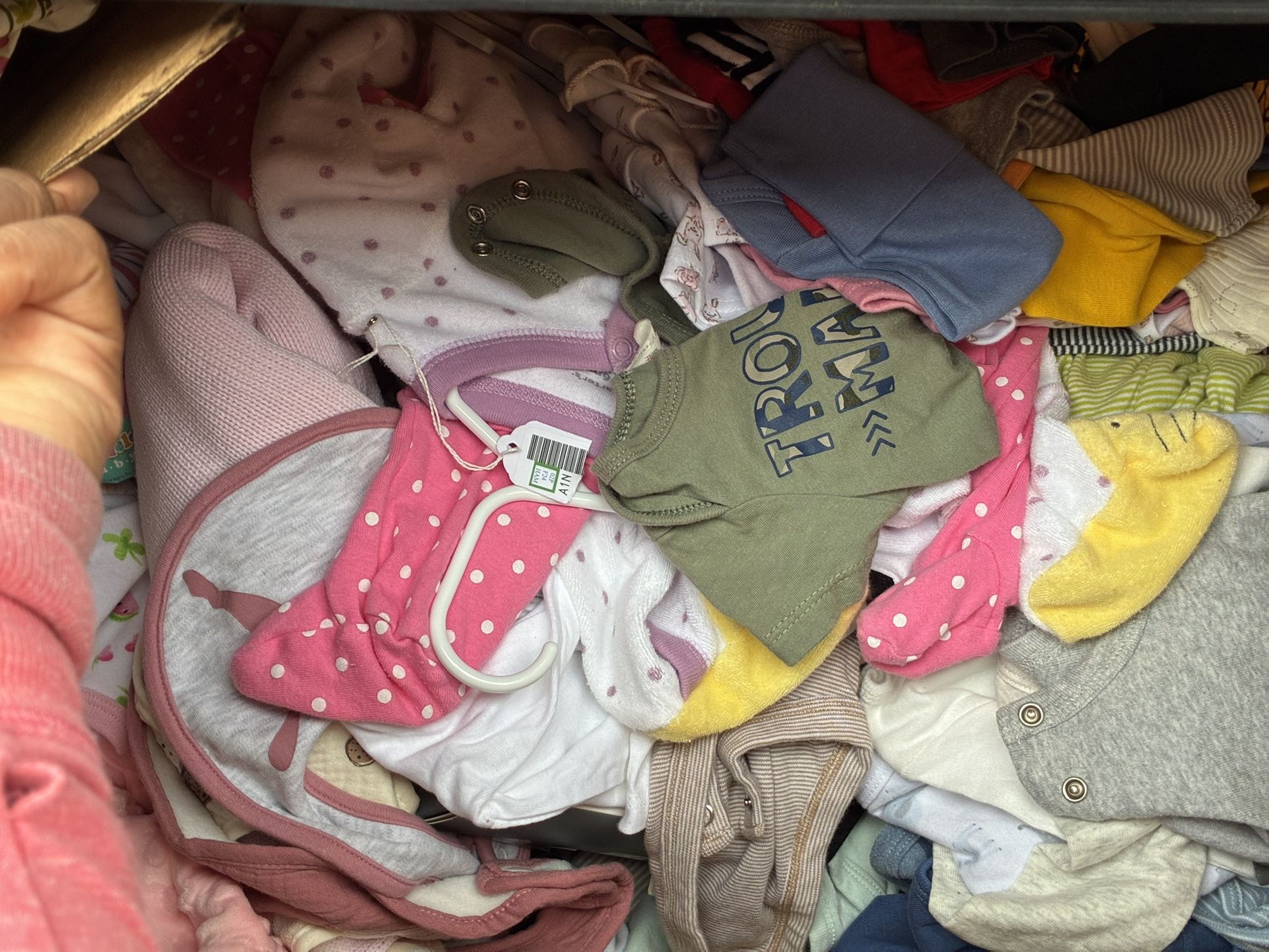 BIG BOX OF BABY CLOTHES 