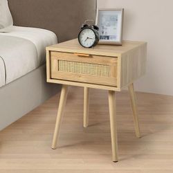 Rattan Nightstand, Bedside Table 