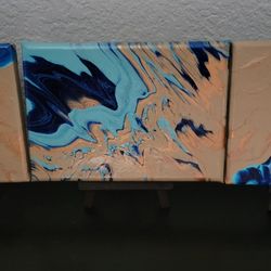 Handmade Abstract Painting With Easels