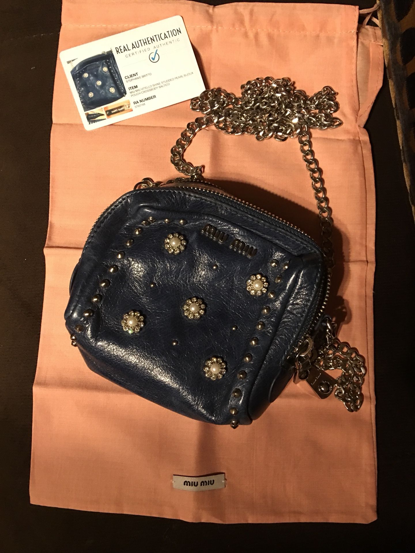Miu Miu Authenticated Vitello Leather Handbag