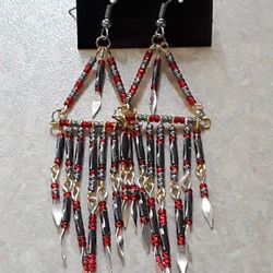 Handmade Metal Fringe Earrings 