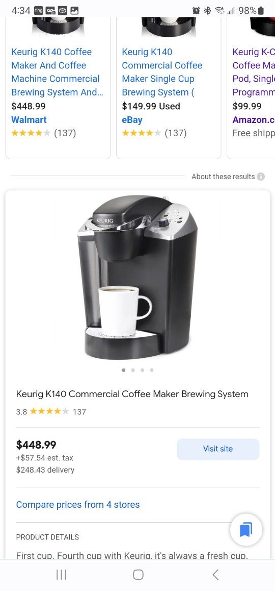 Keurig Coffee Maker Model K140