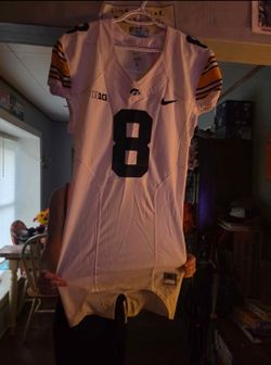 Hawkeye White Jersey Number 8 Size Medium