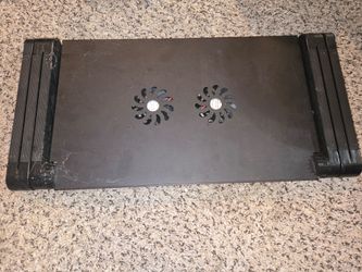 Folding laptop cooling bed-desk