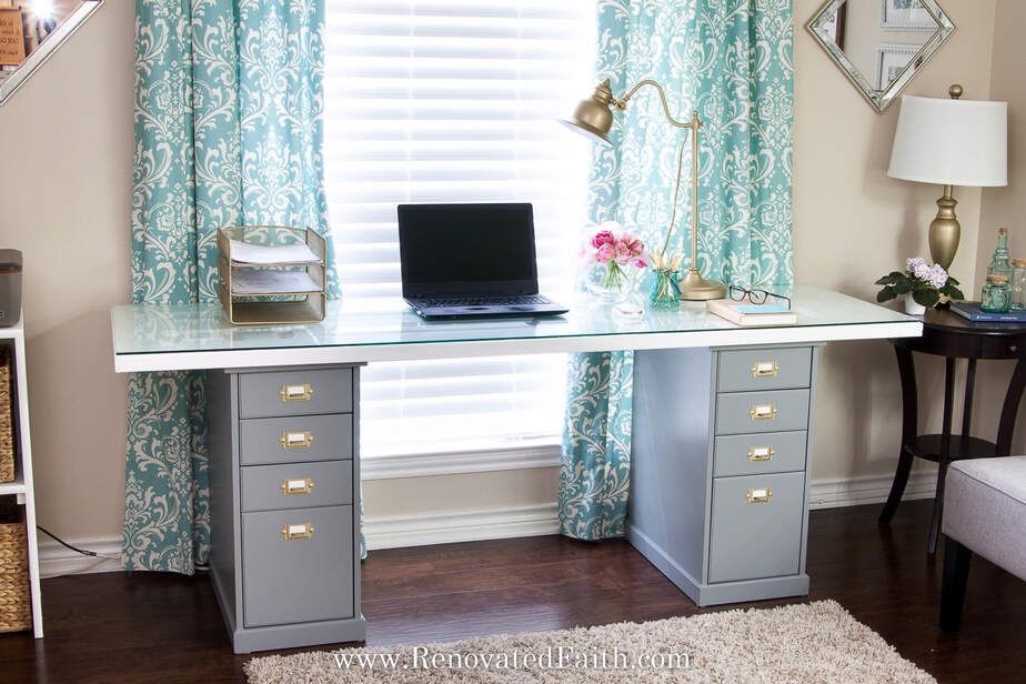 White Door Desk DIY See Photos