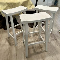 White Wooden Barstools