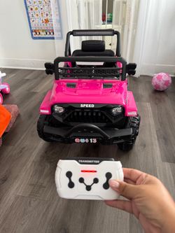 Pink Jeep JK Wrangler Remote Control Toddler Car
