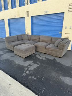 Ervin 6-Piece Fabric Modular Sectional – $350 (As-Is)