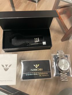 Nibosi Stainless Steel Dress Watch with Box