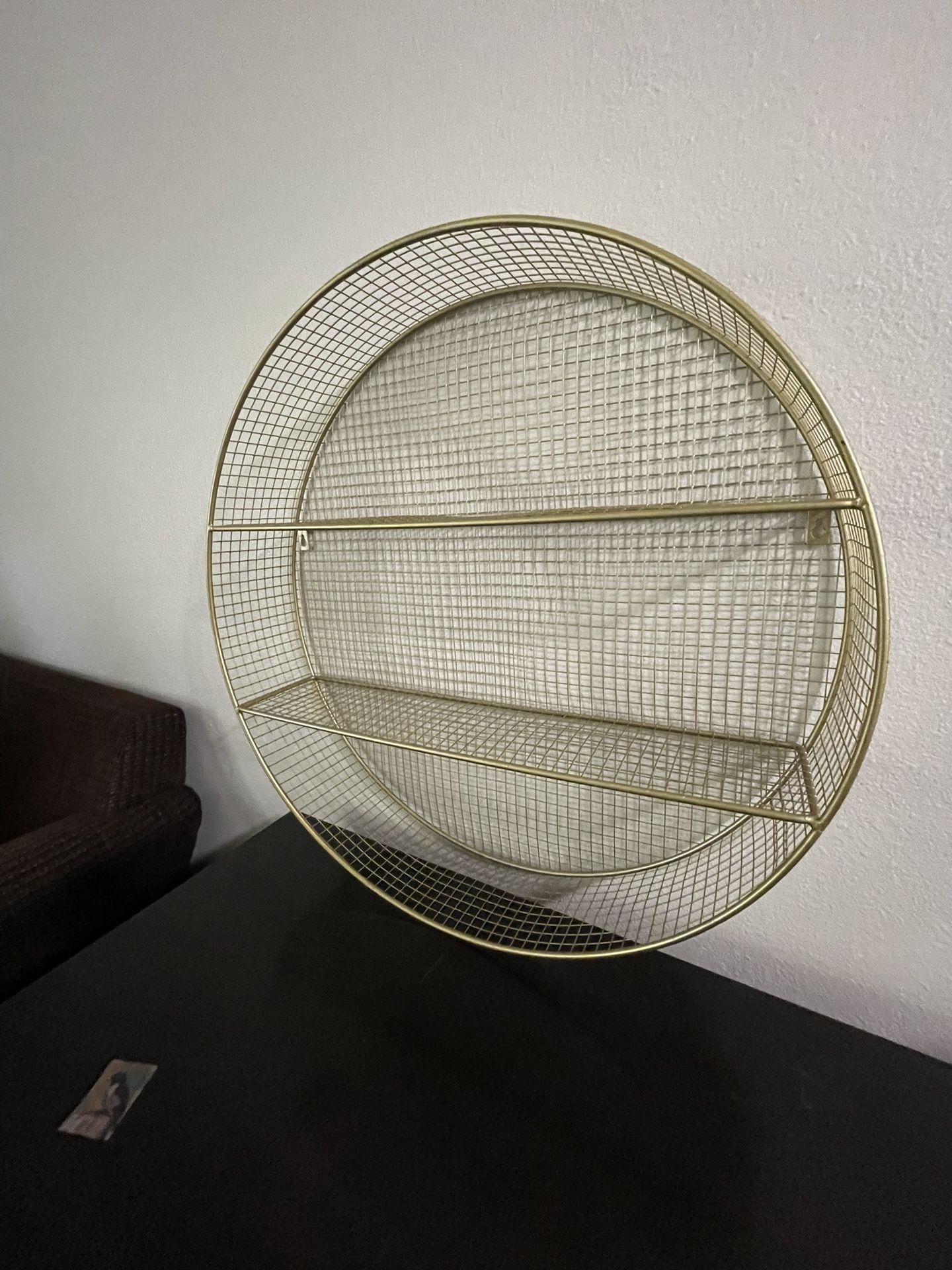 Modern Wall-Mounted Metal Grid Shelf