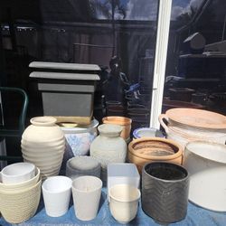 ASSORTED PLANT POTS AND STANDS . $3 TO $20!!!!!