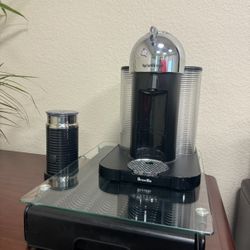 Nespresso Machine, Frother & Pods Holder