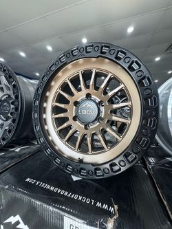 17” lock Off road Grit matte bronze face black lip 6x135