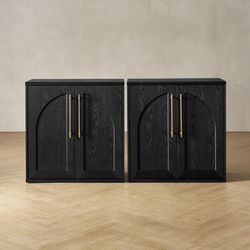 Blake Storage Cabinet, Small Modular Accent Display Sideboard Buffet Cabinet with Storage, Media Console Credenza, for Kitchen, Coffee Bar, Pantry, Li