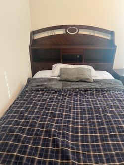 Full size bed with night stand free mattress