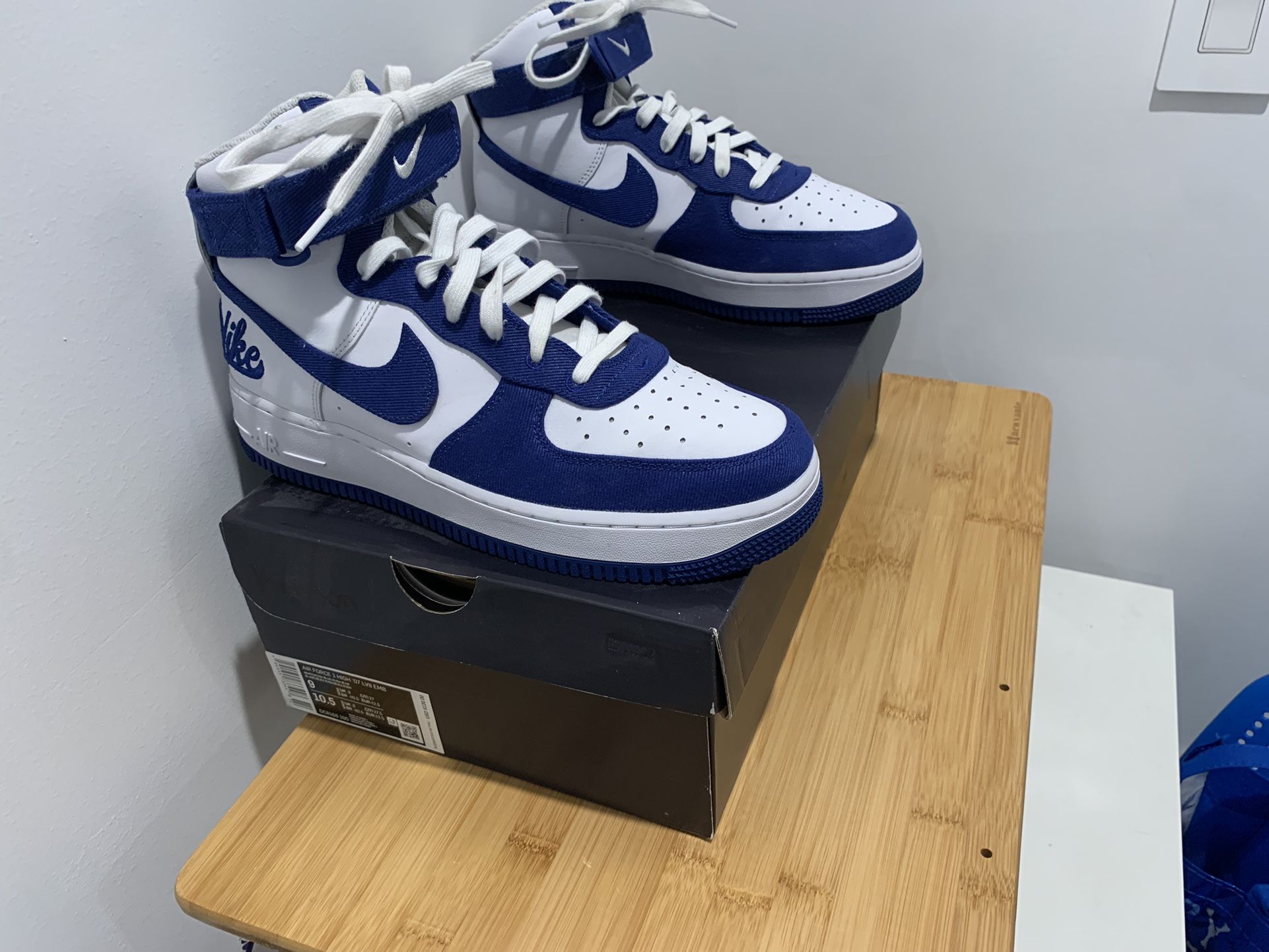 Nike Air Force 1 High ´07 LV8 EMB (Dodgers) White/Rush Blue Men´s (
