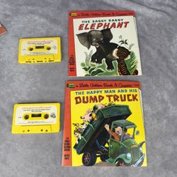 Vintage Disneyland Little Golden Book Cassette Set Saggy Baggy Elephant Lot