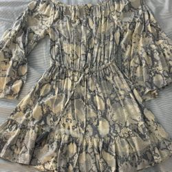Snake pattern short dress