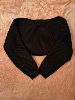 Black knit cropped sweater